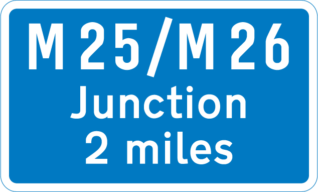 Junction ahead with another motorway sign