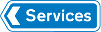 Entrance to a motorway service area sign