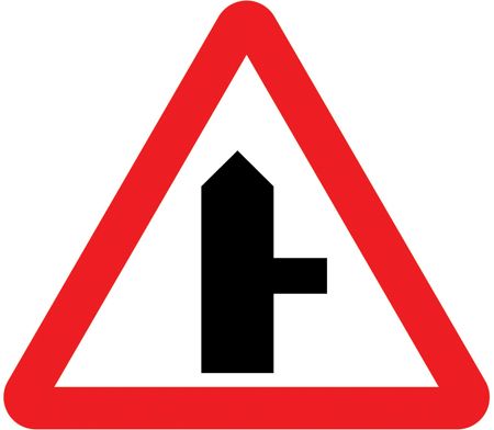 Side road ahead (right) sign