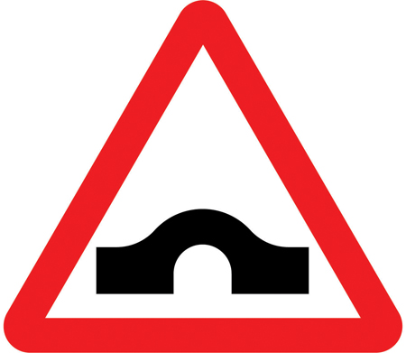 Hump bridge ahead sign