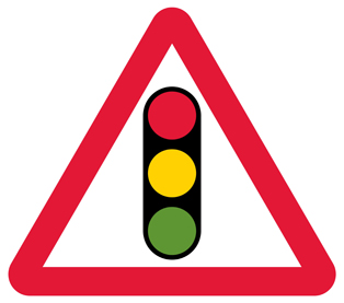 Traffic signals ahead sign