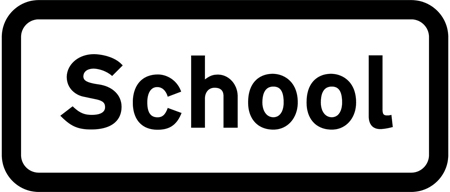 School ahead sign