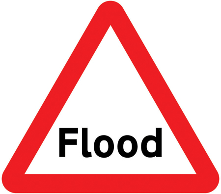 Flood warning sign sign