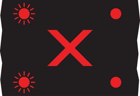 Light signal conveying the prohibition that vehicular traffic may not use the lane below the sign (gantry-mounted) sign