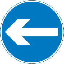Vehicular traffic must proceed to the left sign