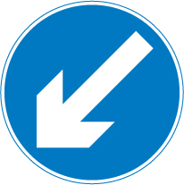 Vehicular traffic passing the sign must keep to the left of the sign sign
