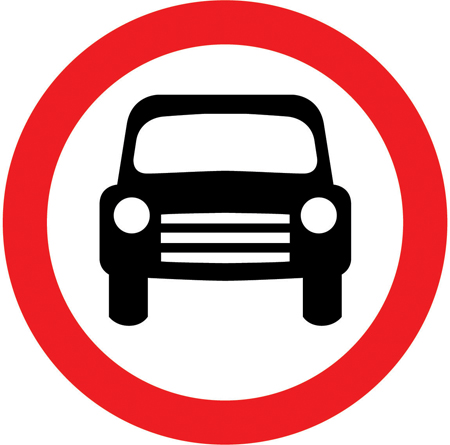 Motor vehicles except solo motor cycles prohibited sign