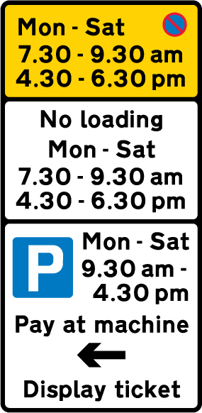 Road sign: turn the card to read what it means