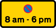Waiting prohibited except for loading and unloading during the period indicated sign