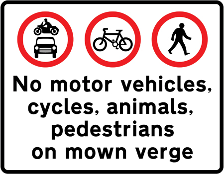 Road sign: turn the card to read what it means
