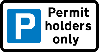 Parking place reserved for permit holders sign