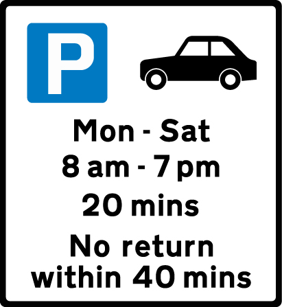 Road sign: turn the card to read what it means