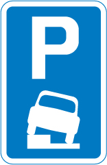Vehicles may be parked partially on the verge or footway sign