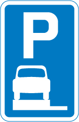 Vehicles may be parked wholly on the verge or footway sign