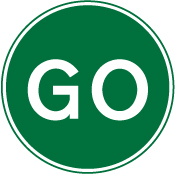 Vehicular traffic may proceed into a length of road where one-way working is temporarily necessary sign