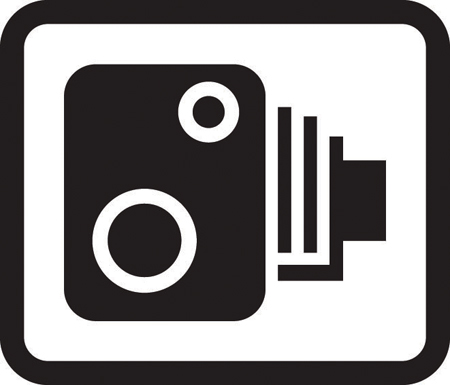 Reminder to drivers that traffic enforcement cameras are in use sign