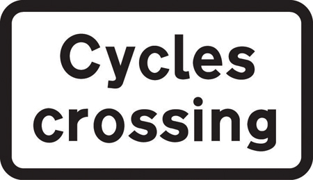 UK cycle warning sign: a red-bordered triangle containing a bicycle.