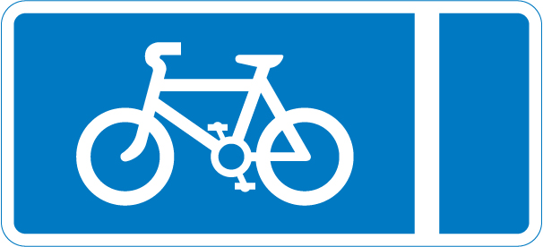 With-flow cycle lane sign