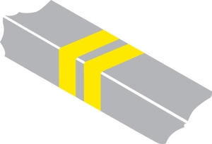 Double yellow marks on the kerb
