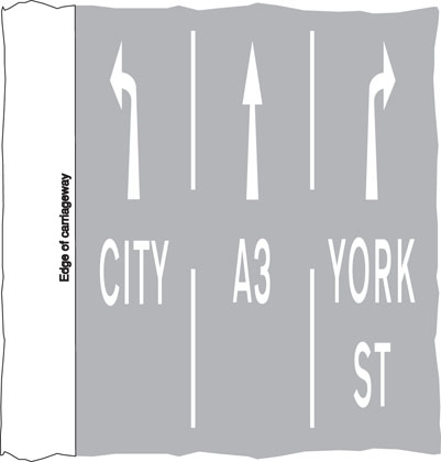 Lane arrows and destinations