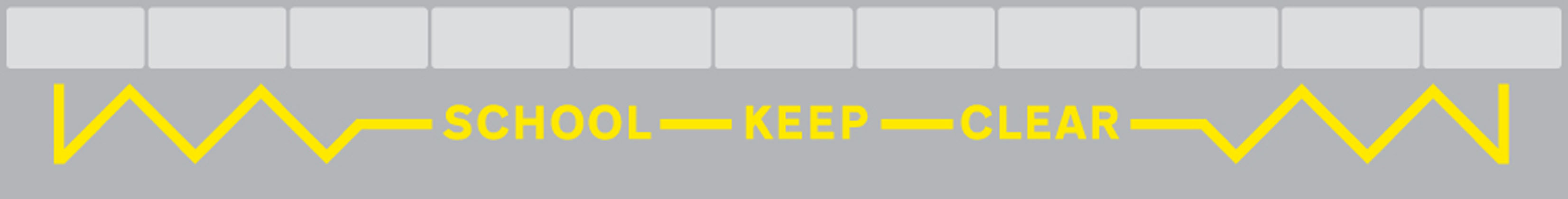 School zigzag markings (SCHOOL KEEP CLEAR)