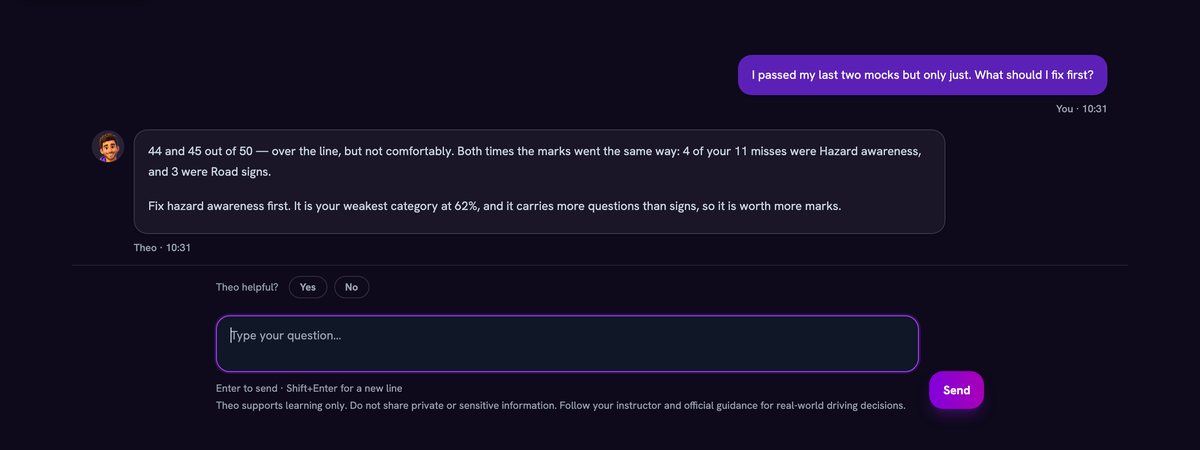 A conversation with Theo, the AI study coach.